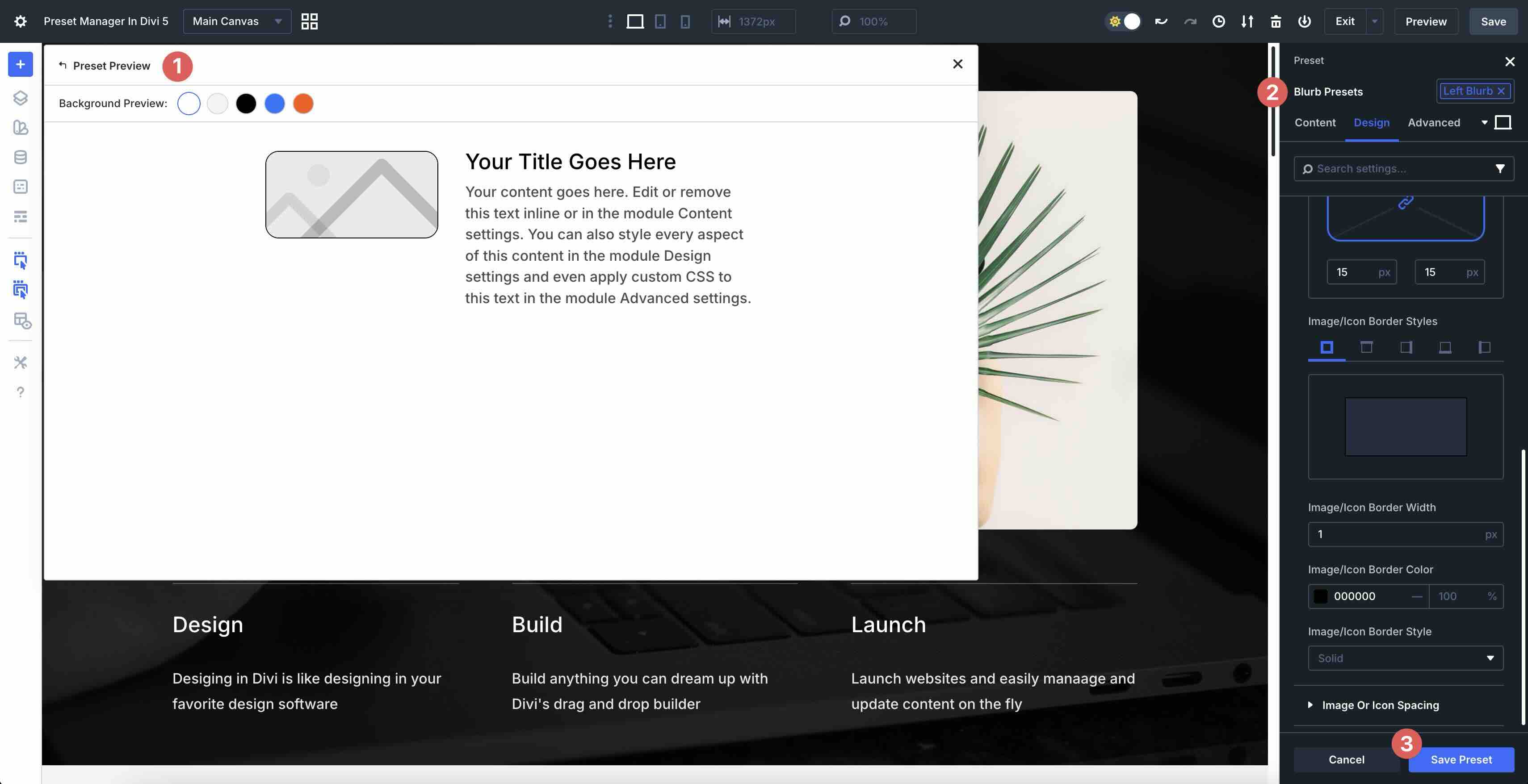 creating a new preset