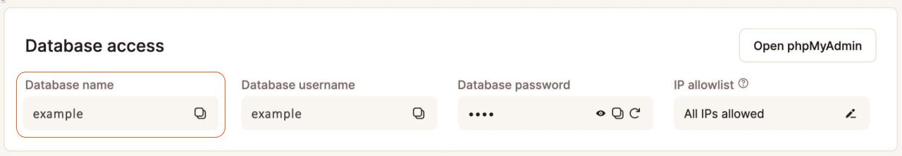 Database access details mykinsta.