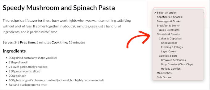 An example of a multi-level filter, created using WPFilters