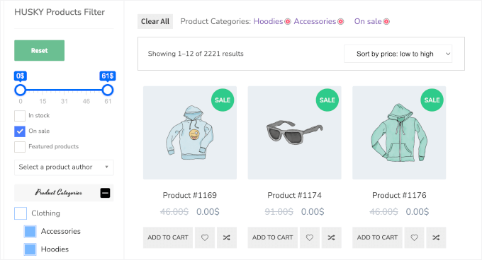 Husky WooCommerce product filter