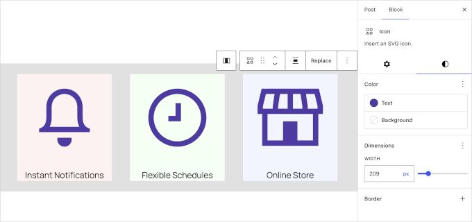 Icons block in WordPress 7.0