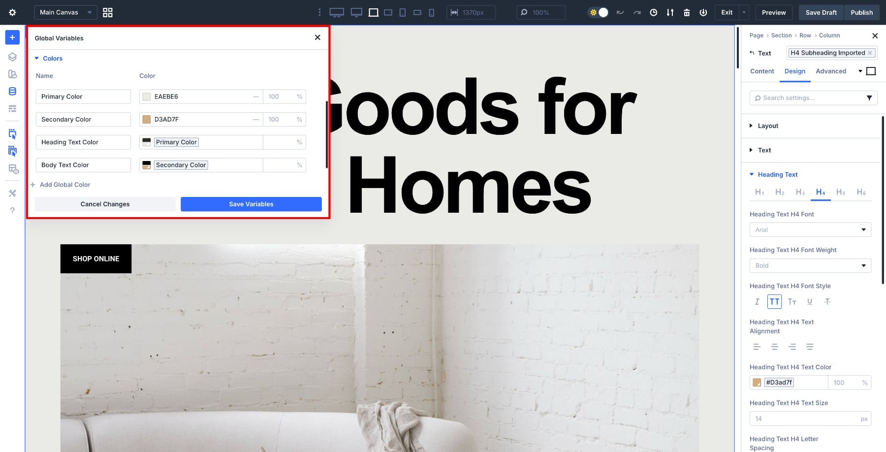 light mode color palette