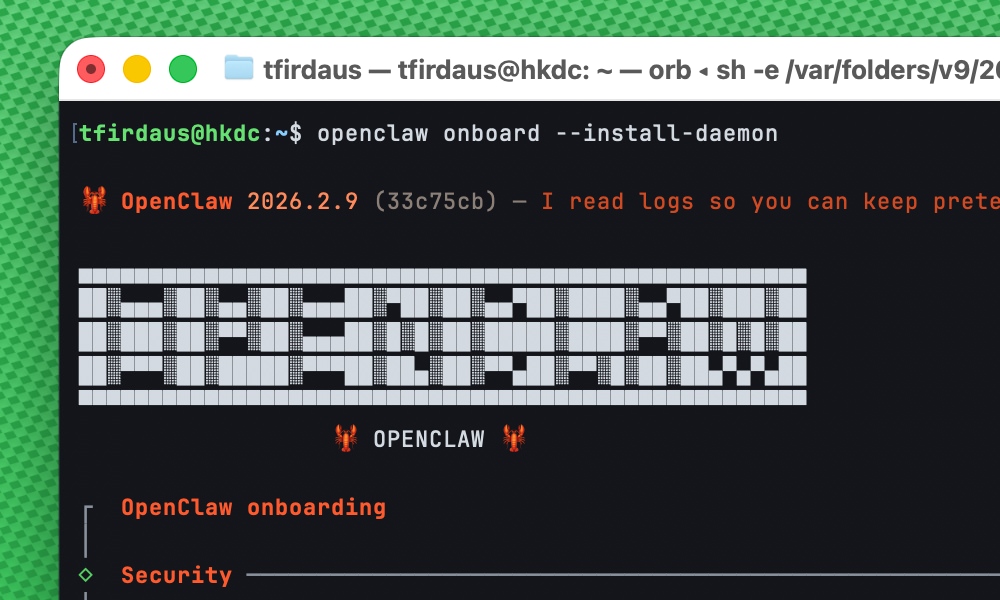 OpenClaw onboarding configuration setup screen