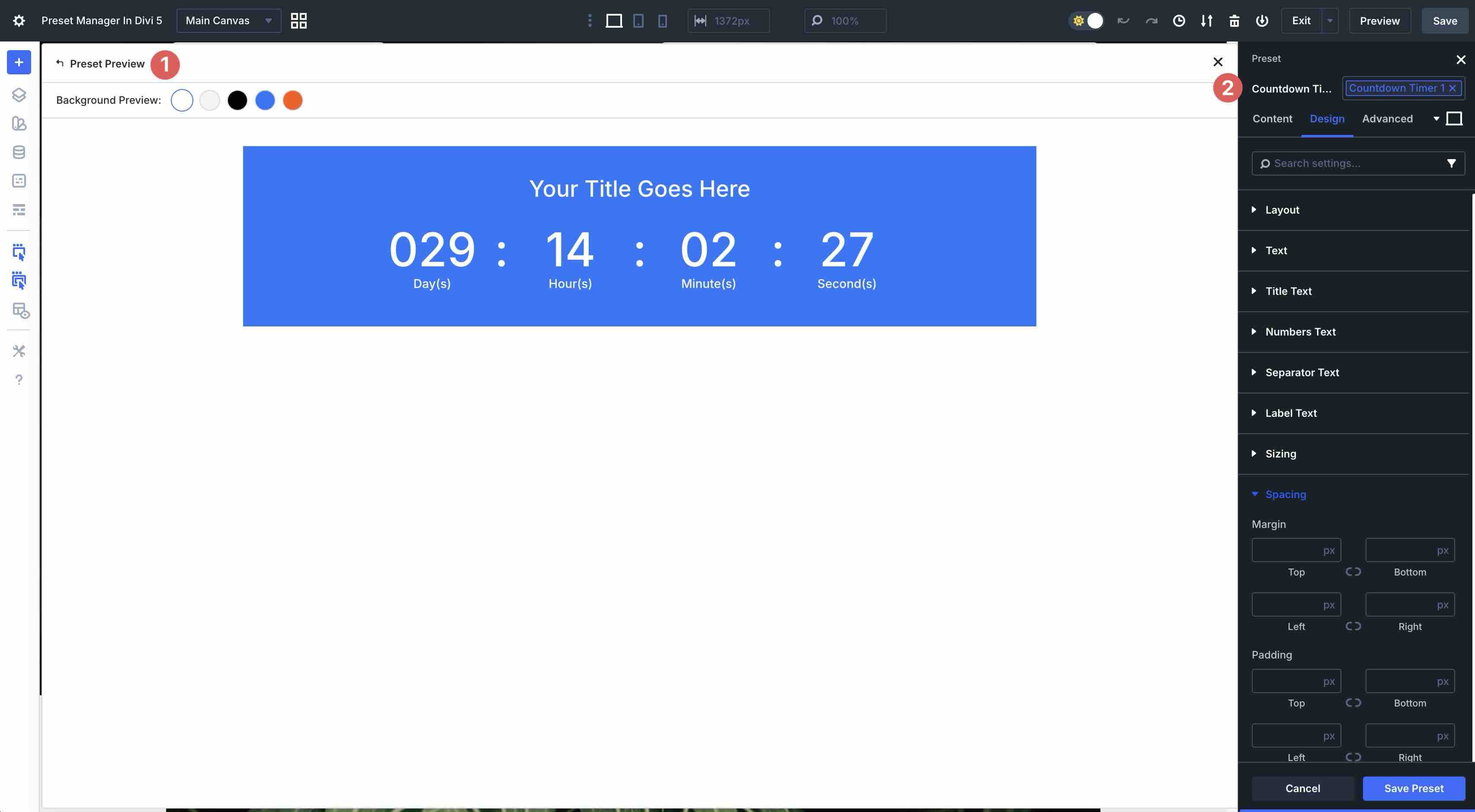 preset preview system
