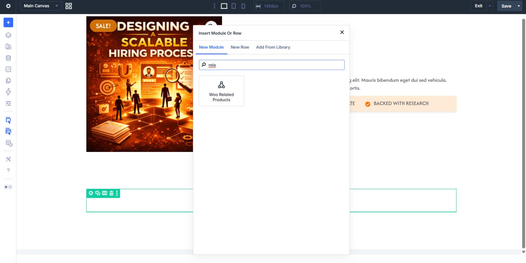 A screenshot of the Woo Related Products in Divi 5
