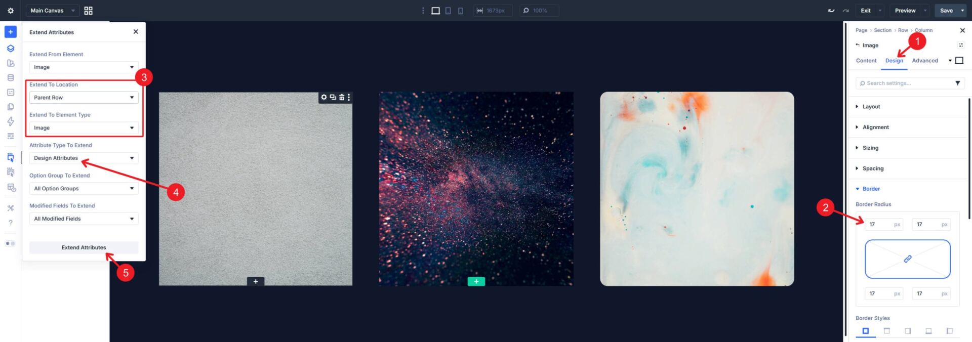 Apply border radius to images and extend design attributes to other images