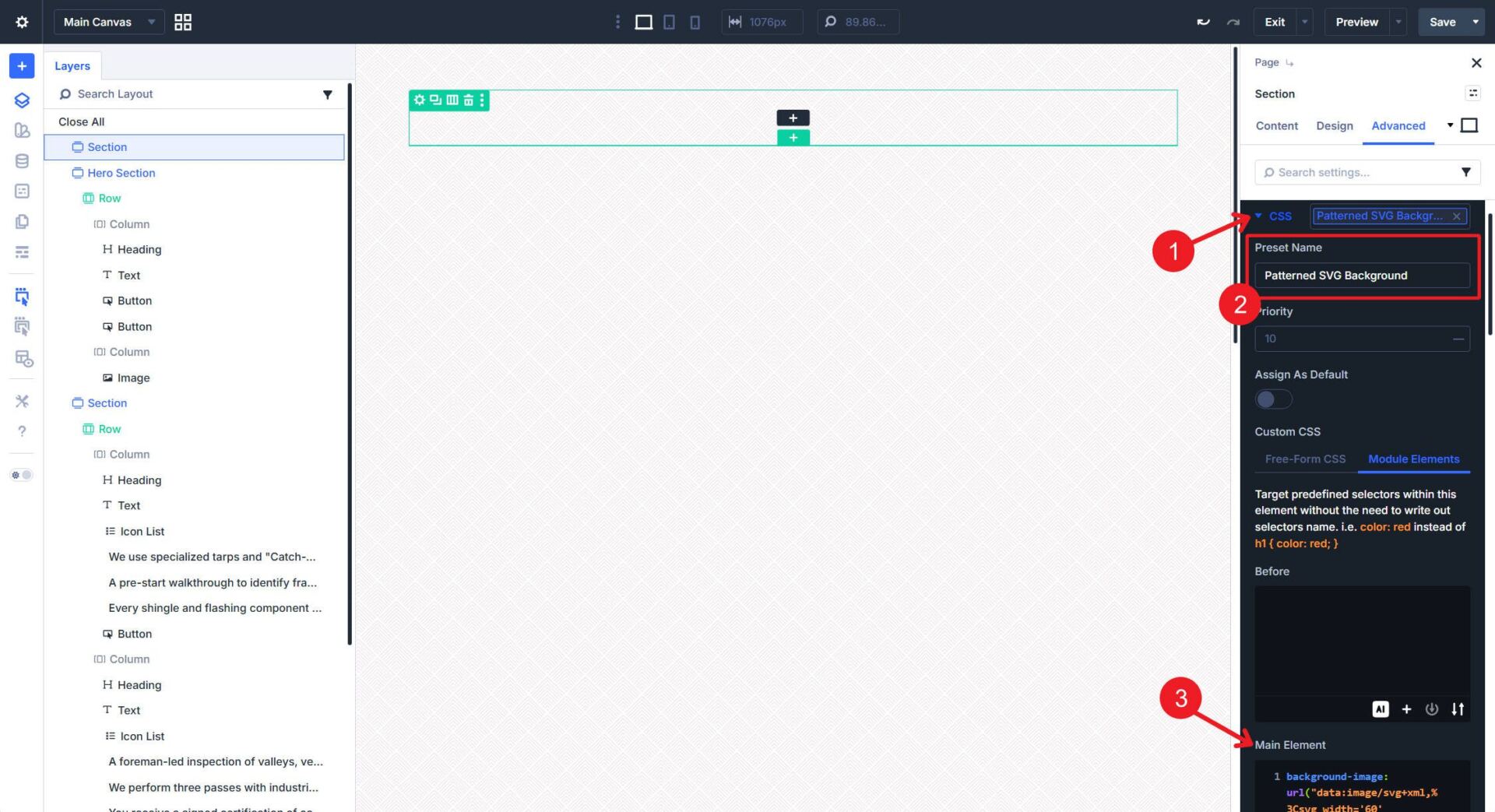 Patterned SVG Background Image CSS Option Preset
