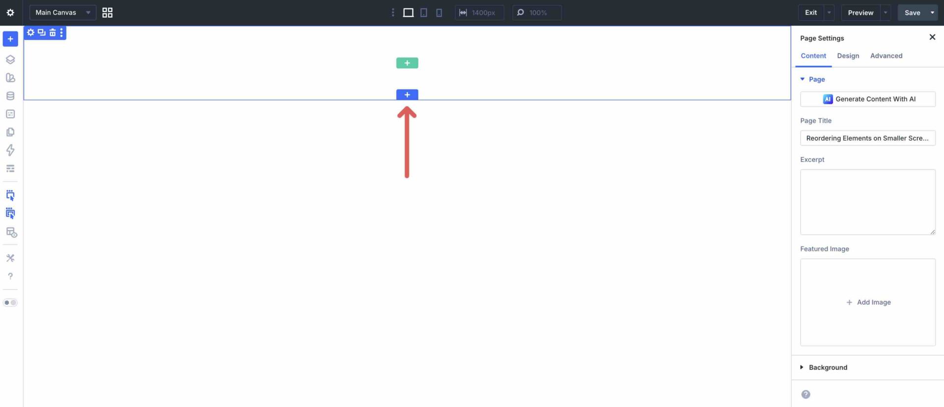 add new section to Divi