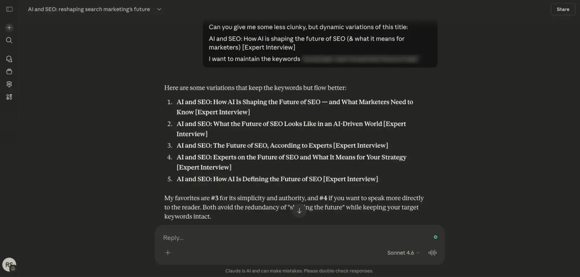 ai and the future of seo, chatgpt can suggest blog article titles