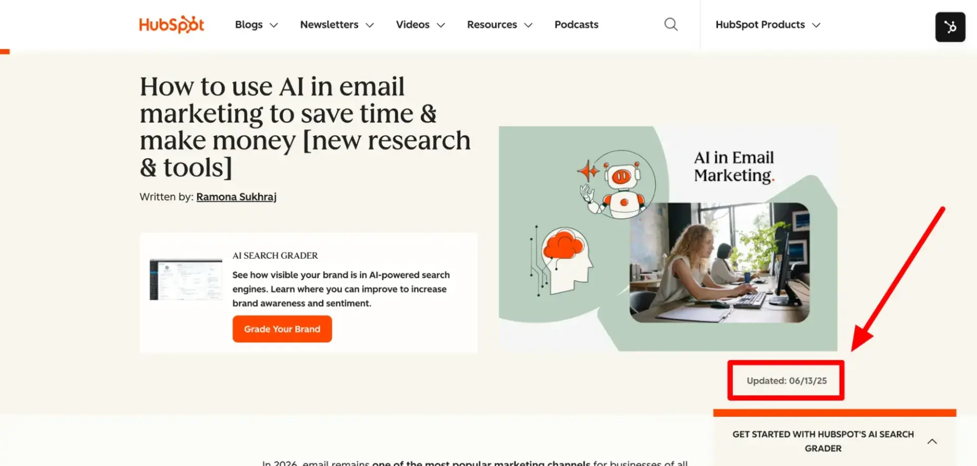 ai content optimization means keeping your content up to date and accurate. be transparent by adding last updated dates to your content.