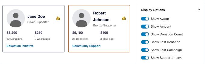 Configuring the additional display options