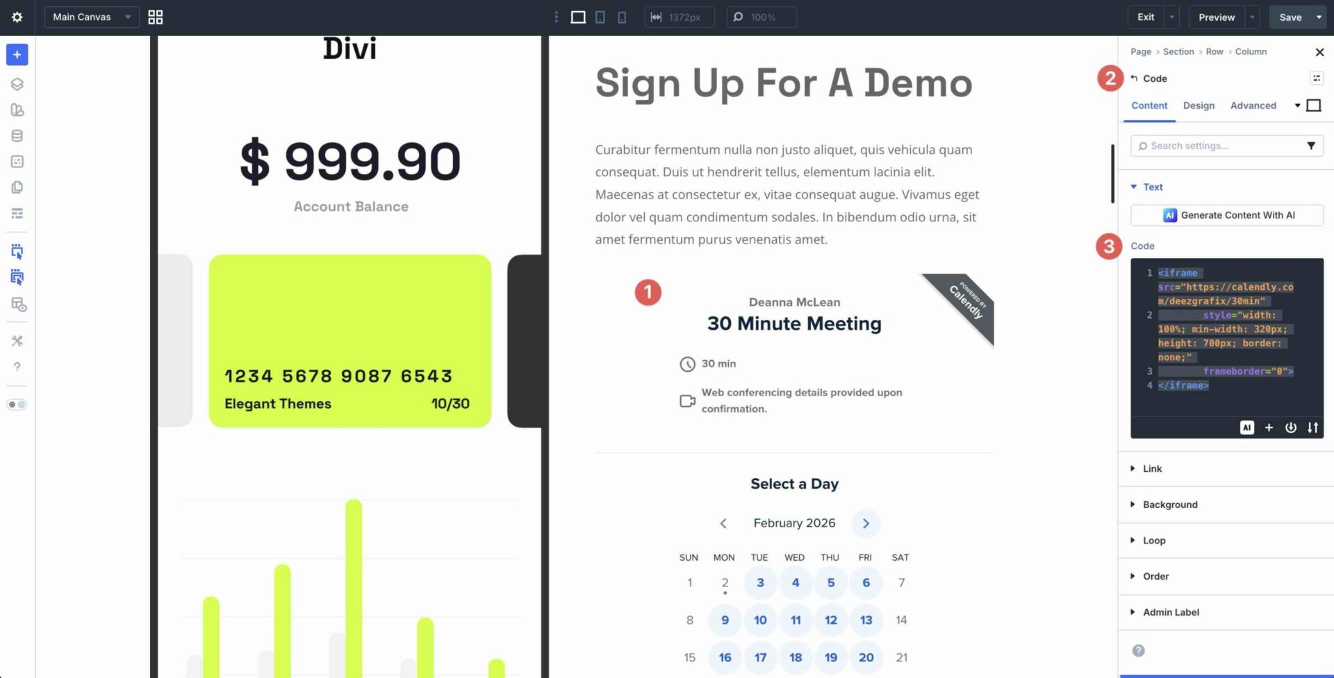 Divi 5 Code module embed