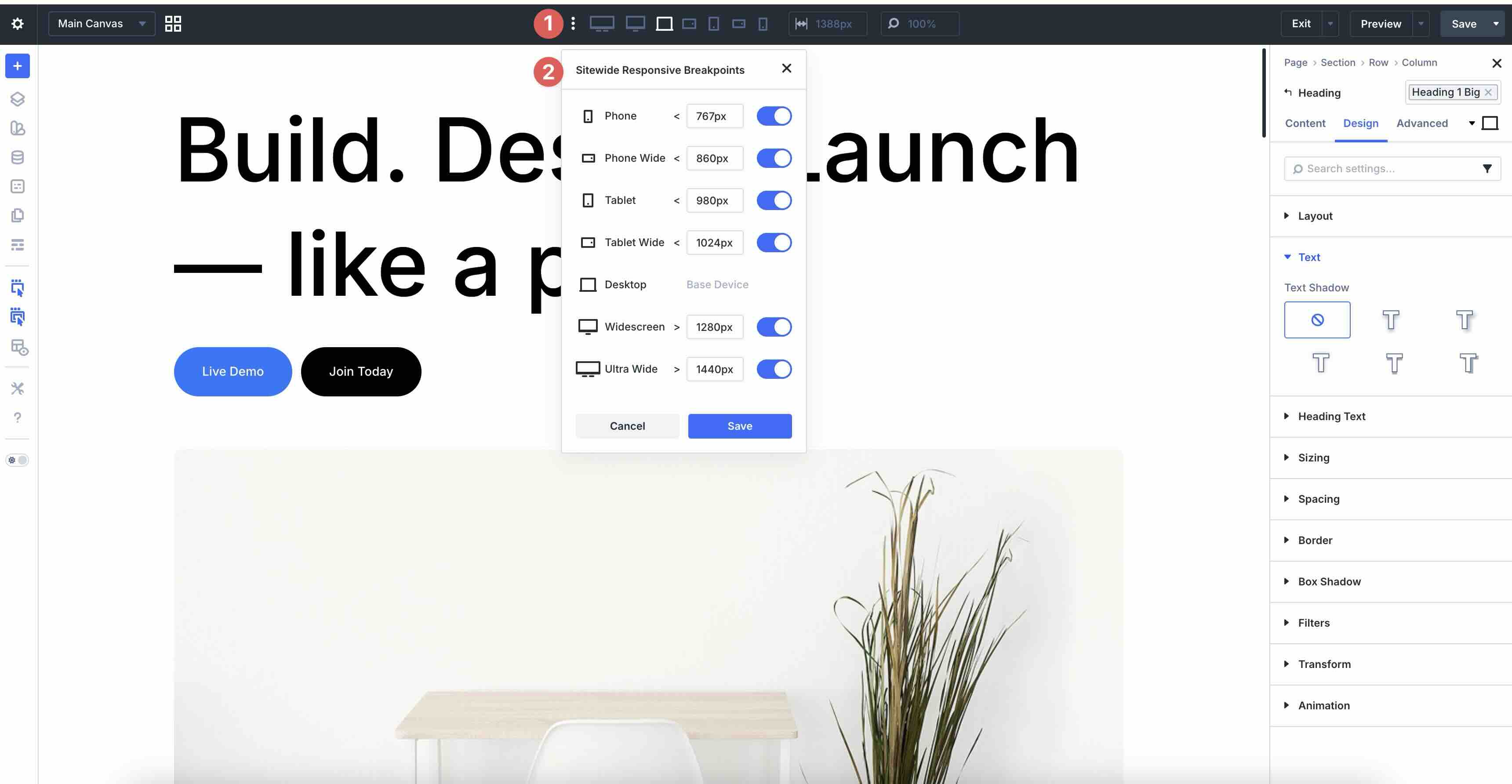customizable responsive breakpoints