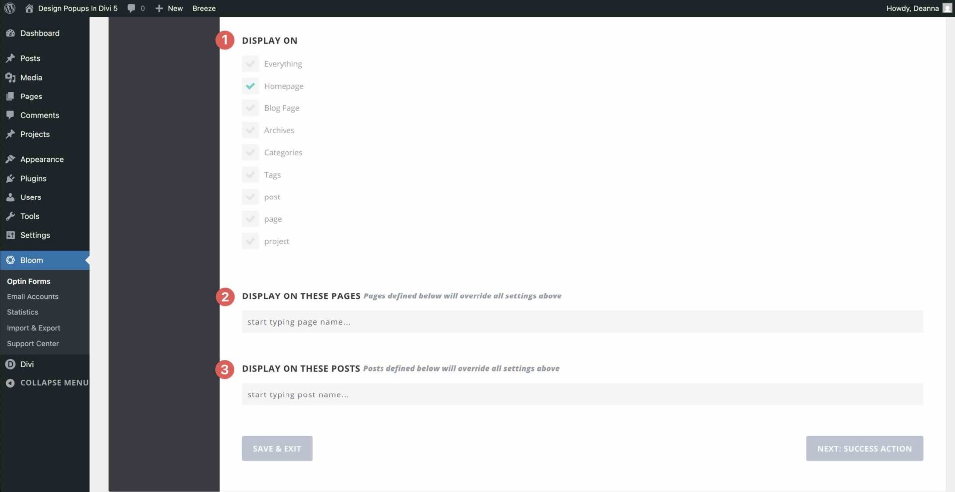 display settings