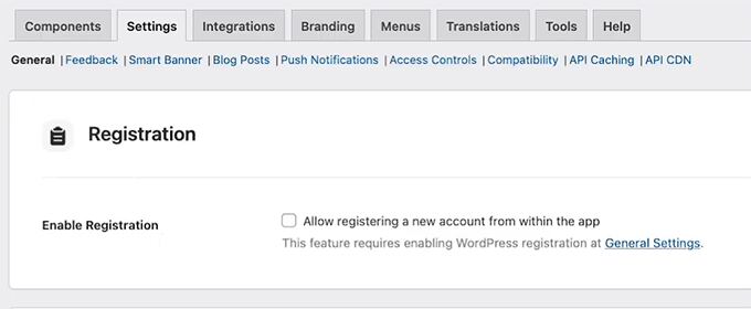 Enable user registration in MemberPress AppKit