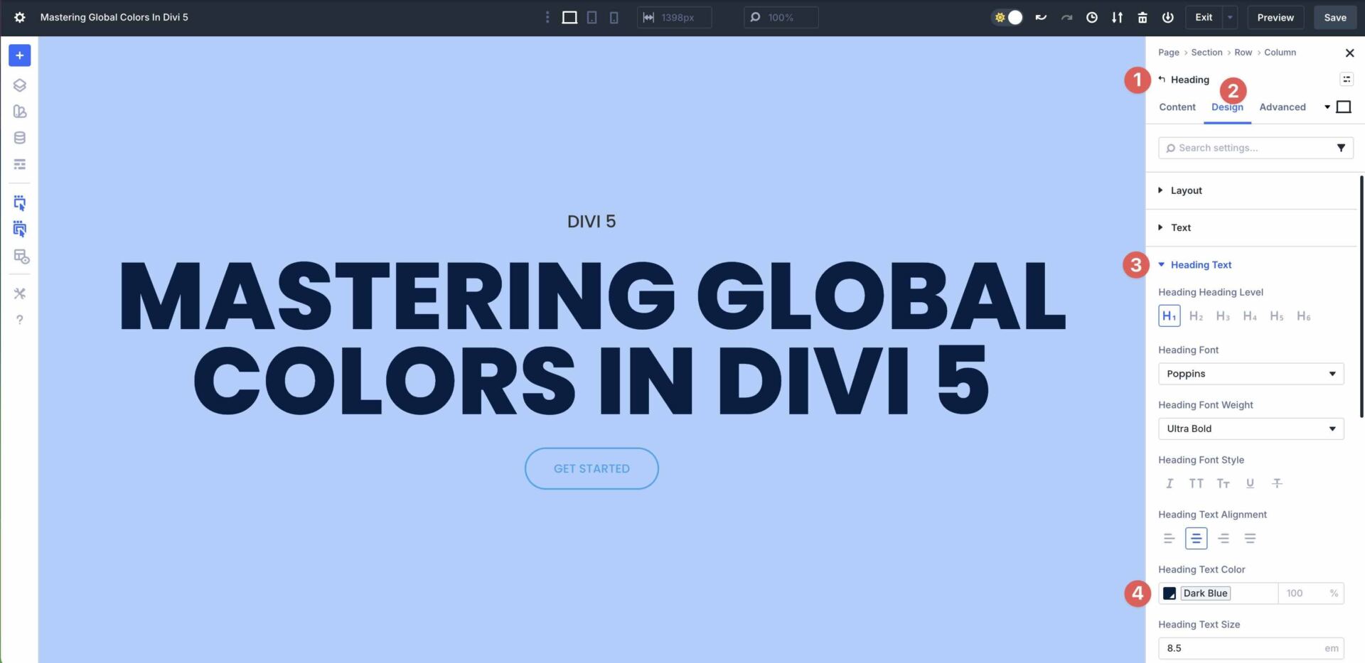 heading global color