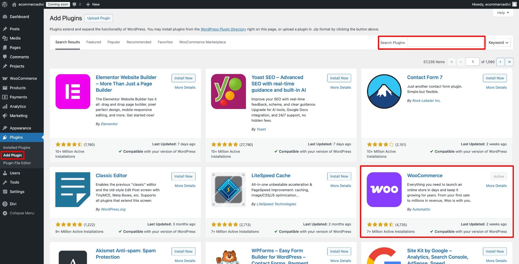 install woocommerce