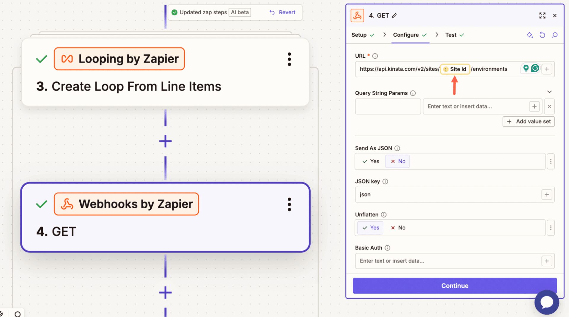 Pass variables zap request.