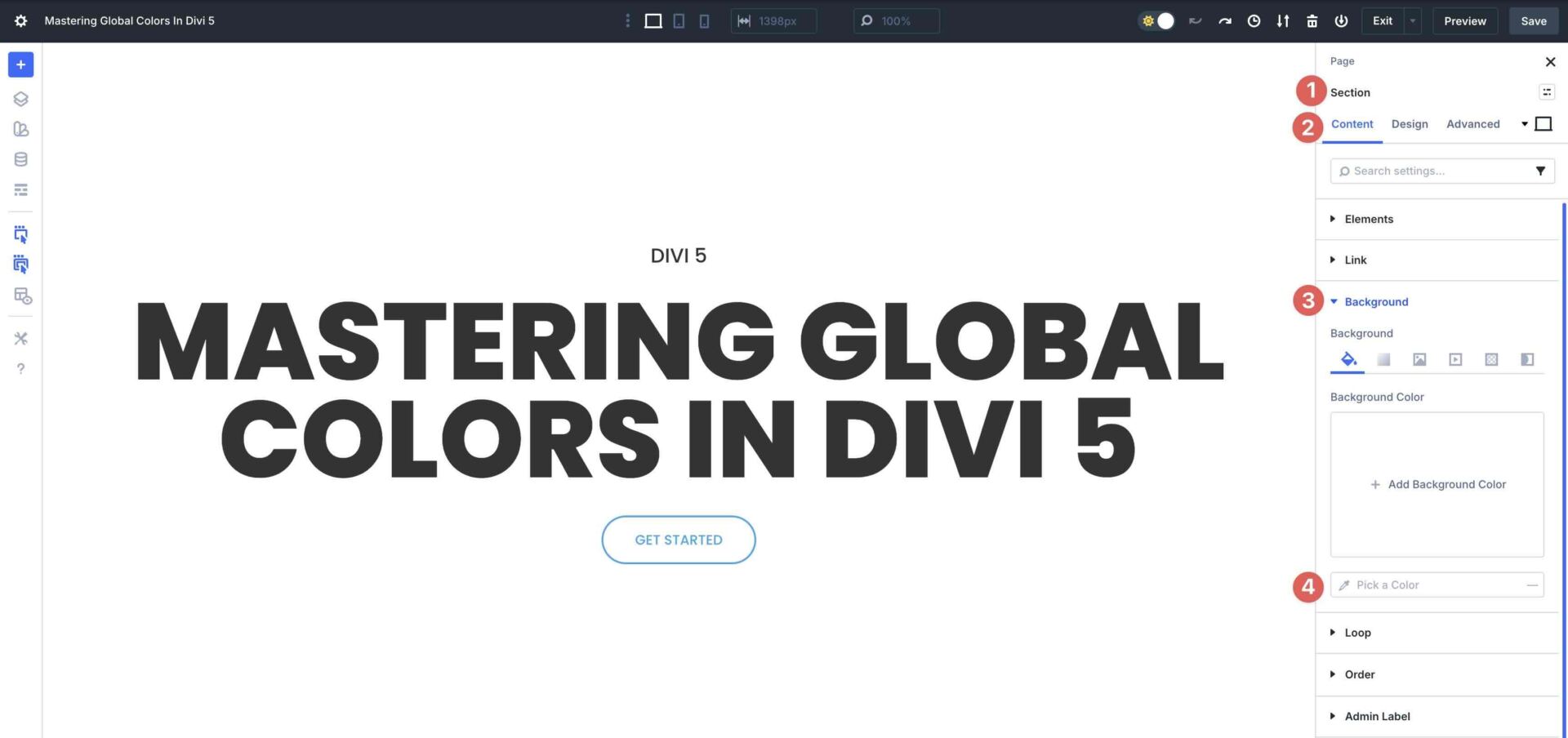 select background color