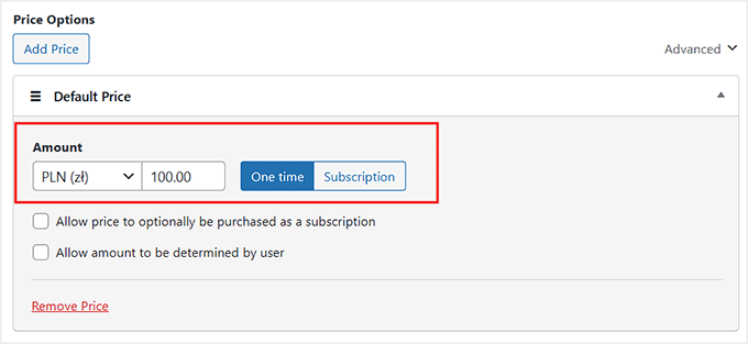 Set currency and price for Przelewy24 payments in WP Simple Pay