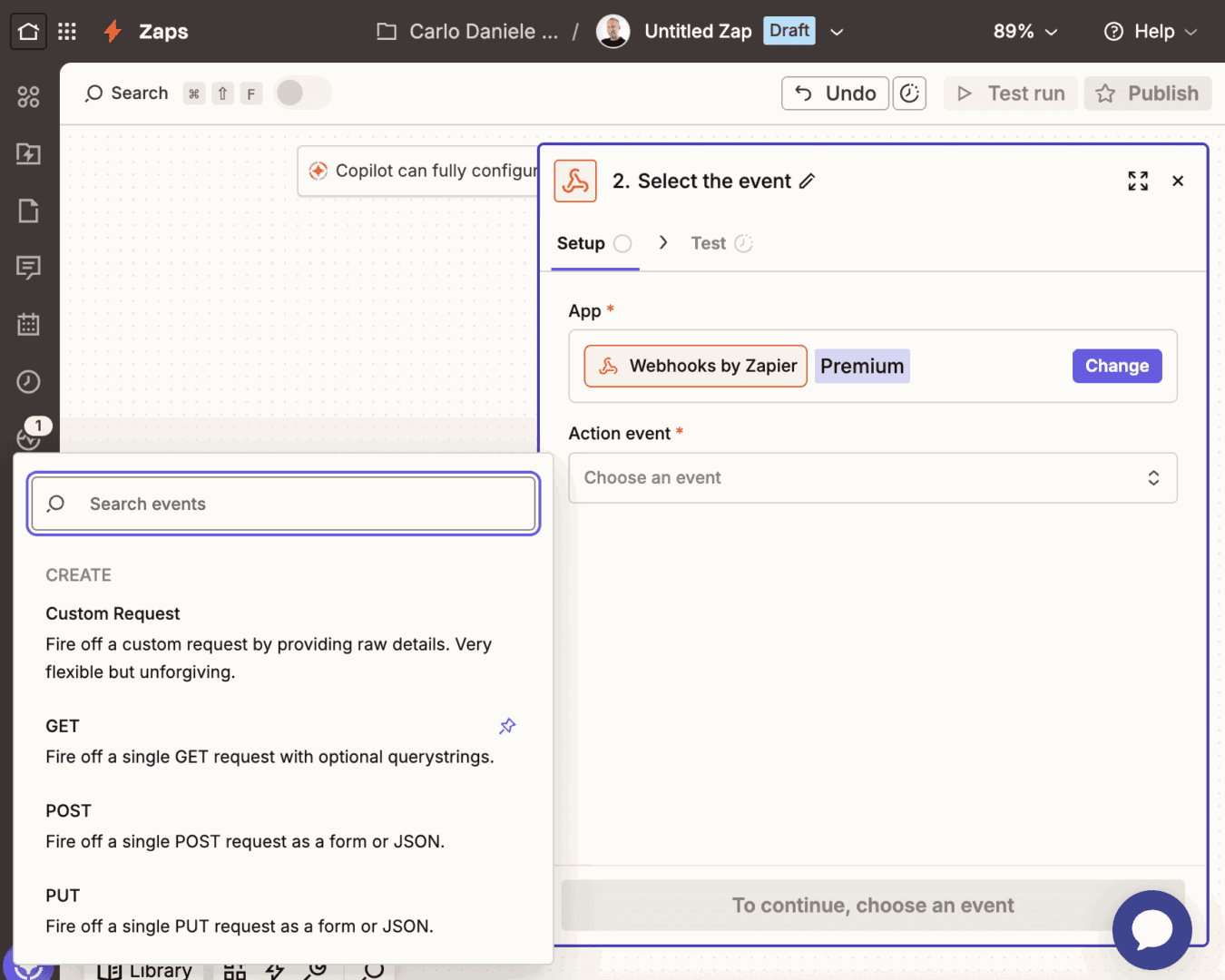 Zapier's Webhook module