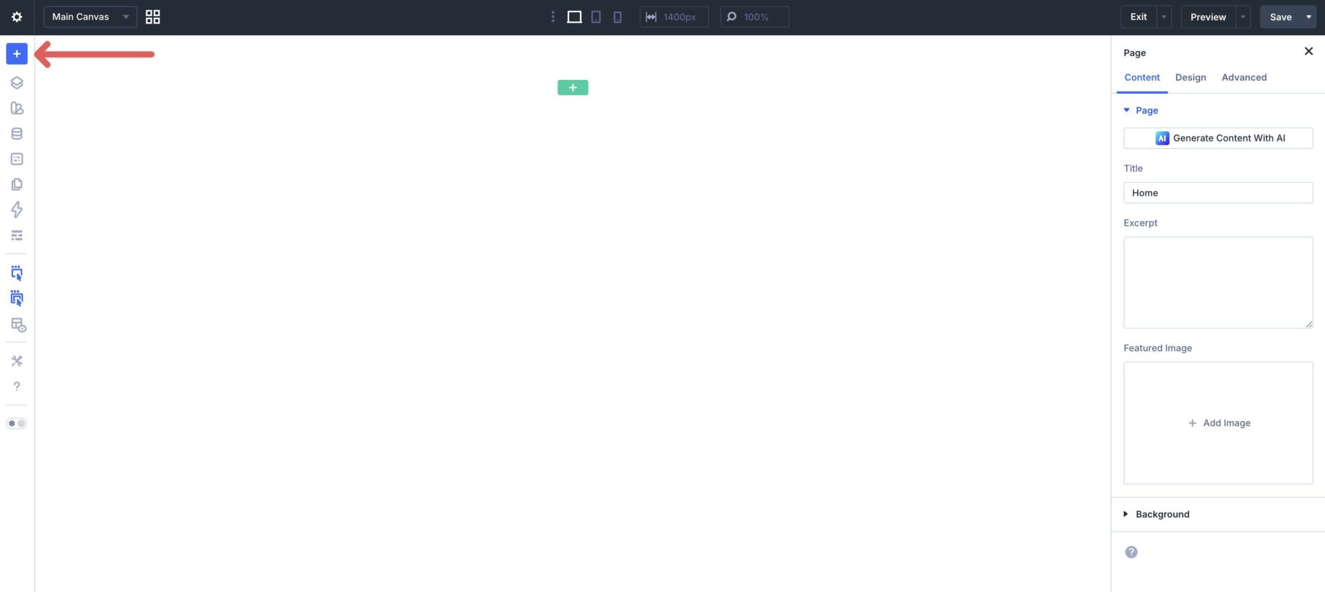 importing a layout into the Visual Builder