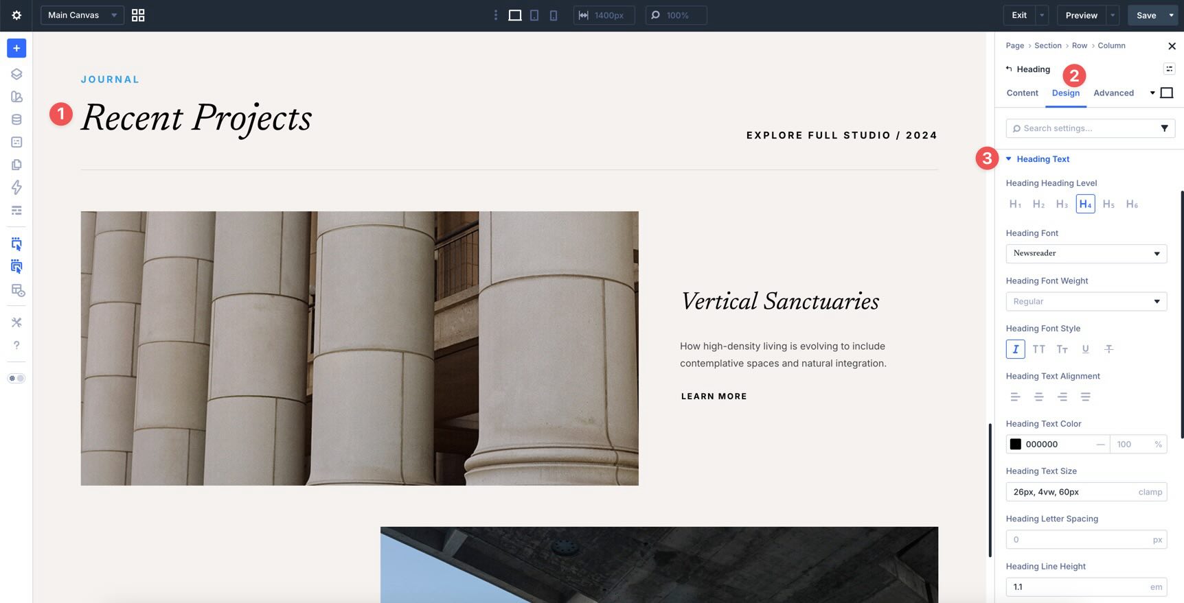 styling a heading in Divi 5