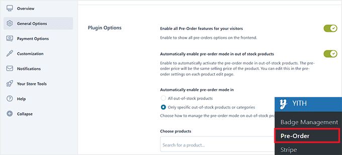 Enable pre-orders for all visitors in YITH