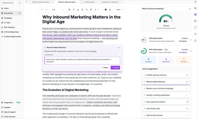 Frase Content Optimization