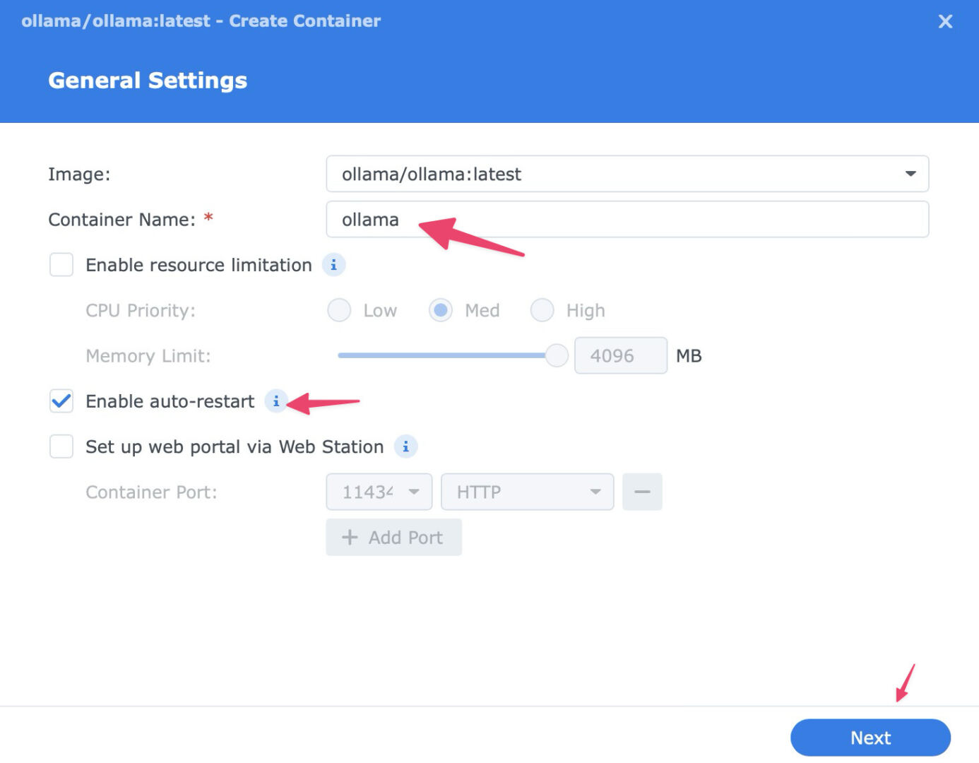 General settings