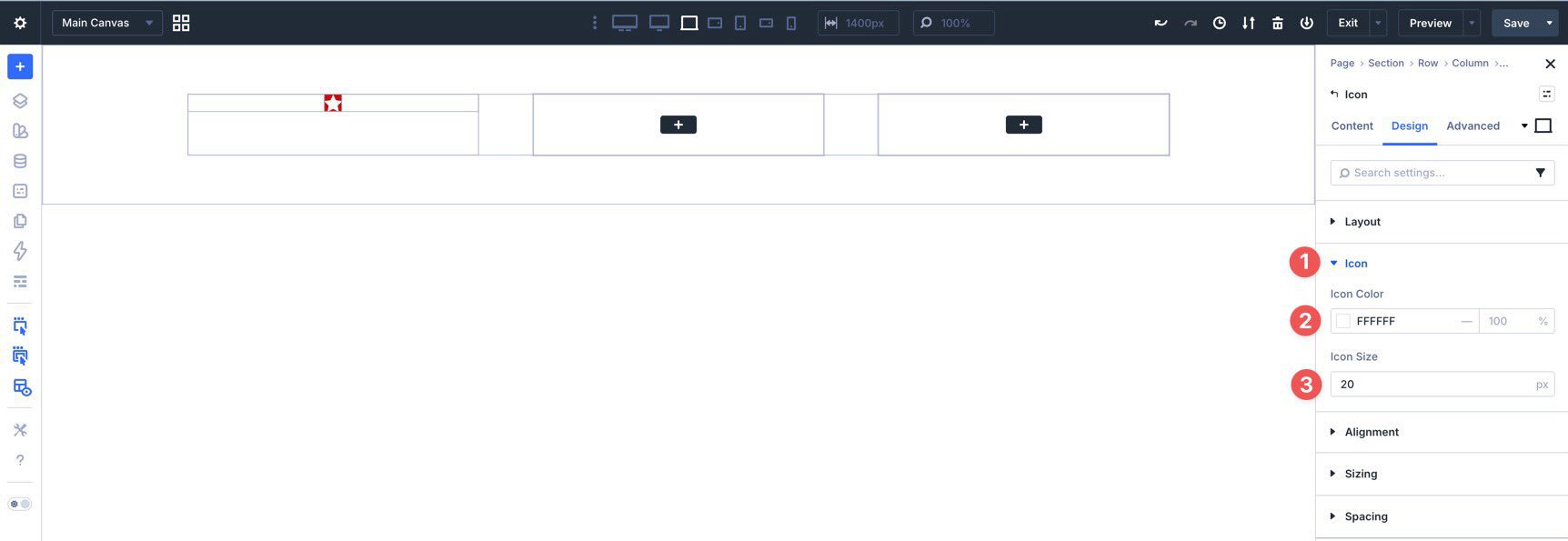 Icon settings in Divi 5