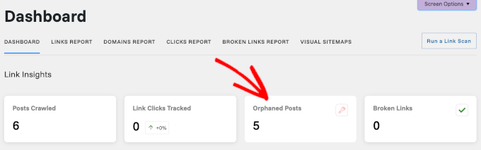 Link Whisper' orphaned post report