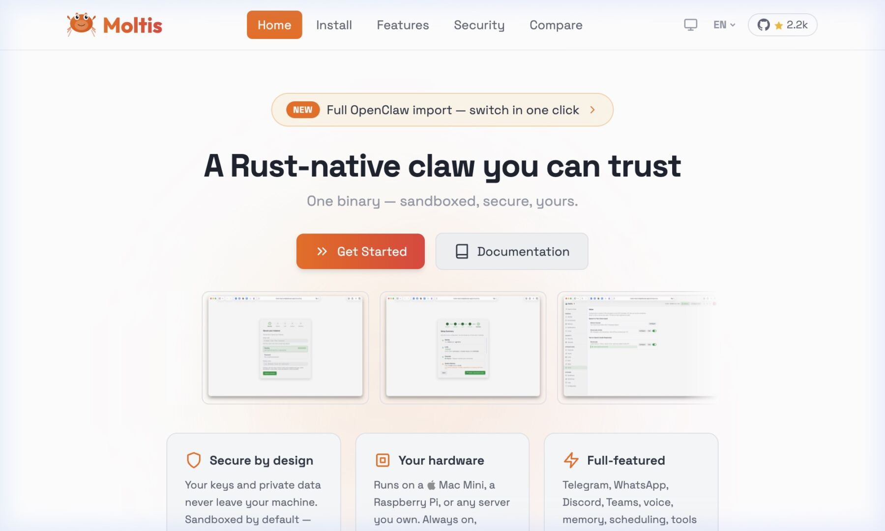 Moltis desktop workspace