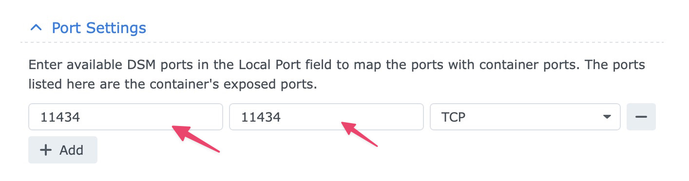 Port settings