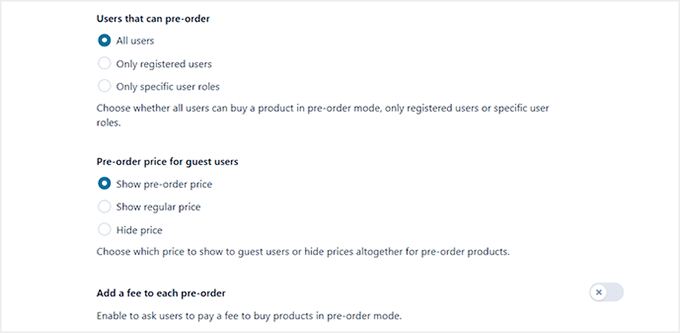 Restrict users who can pre-order in YITH