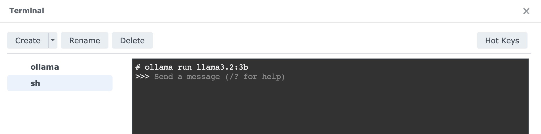 Run Ollama in terminal