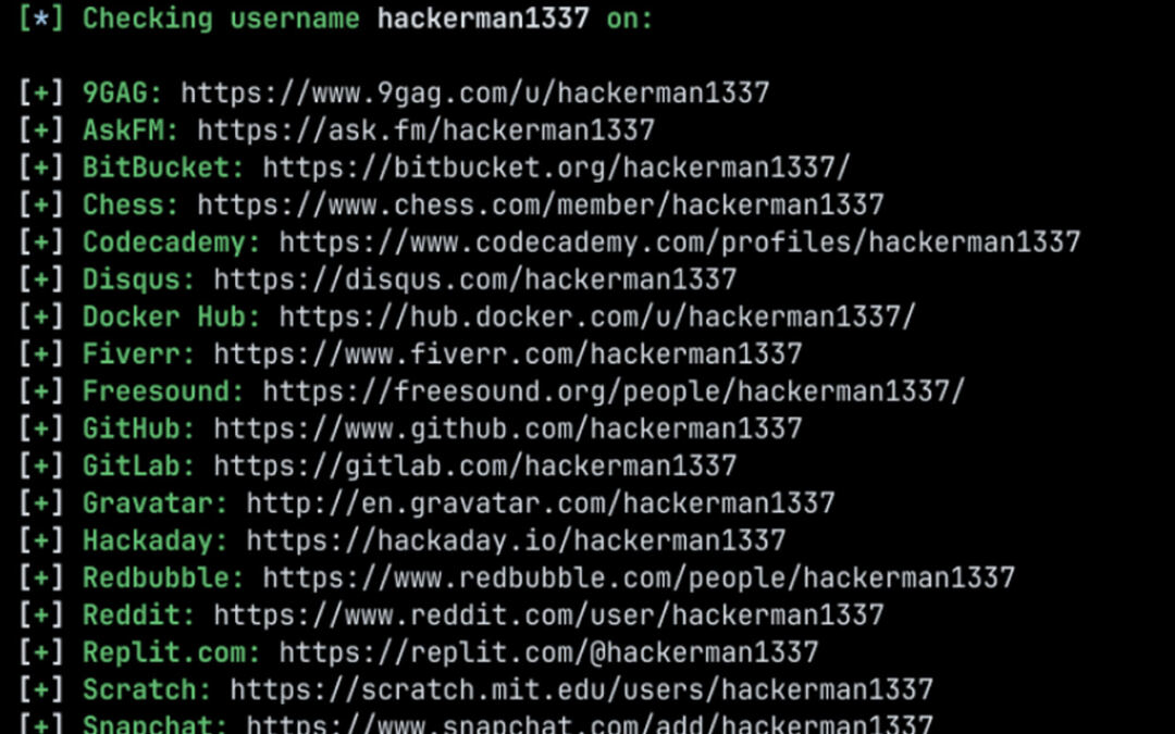 To find Usernames Throughout Social Networks with Sherlock