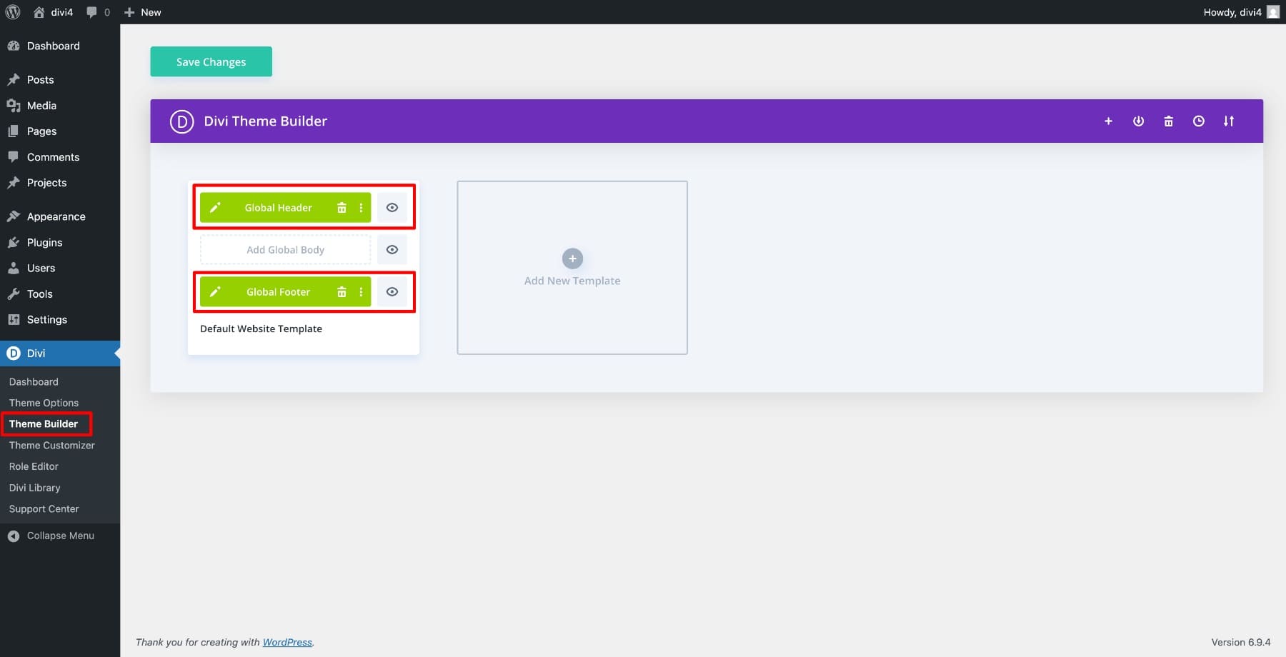 Theme Builder in Divi 4