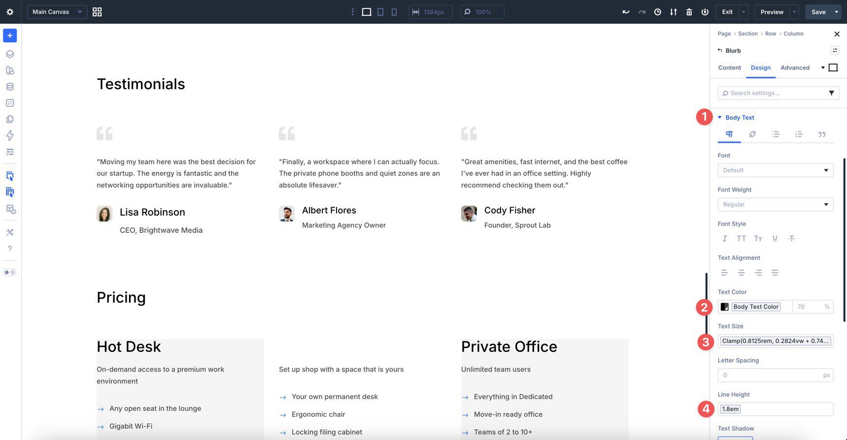 Dark Text Option Group Preset in Divi 5