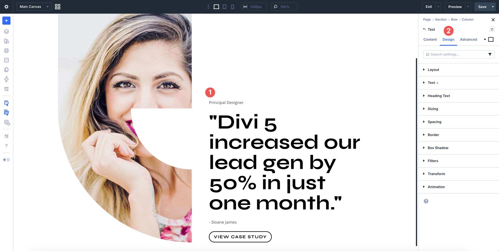 Divi 5 design tab