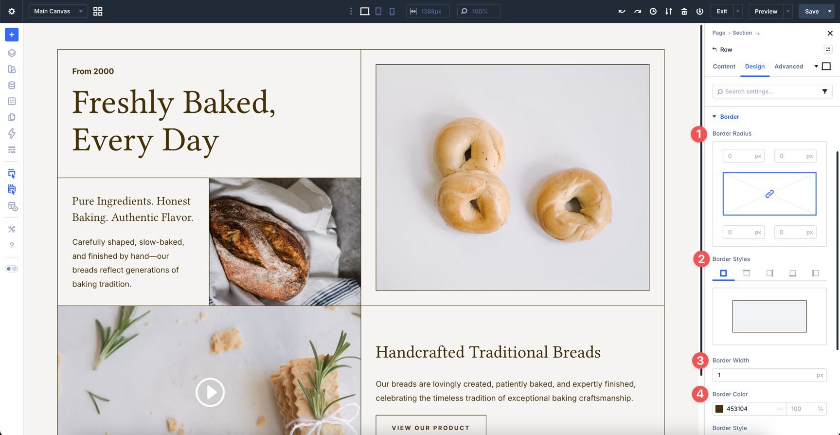 adjusting border styles in Divi 5