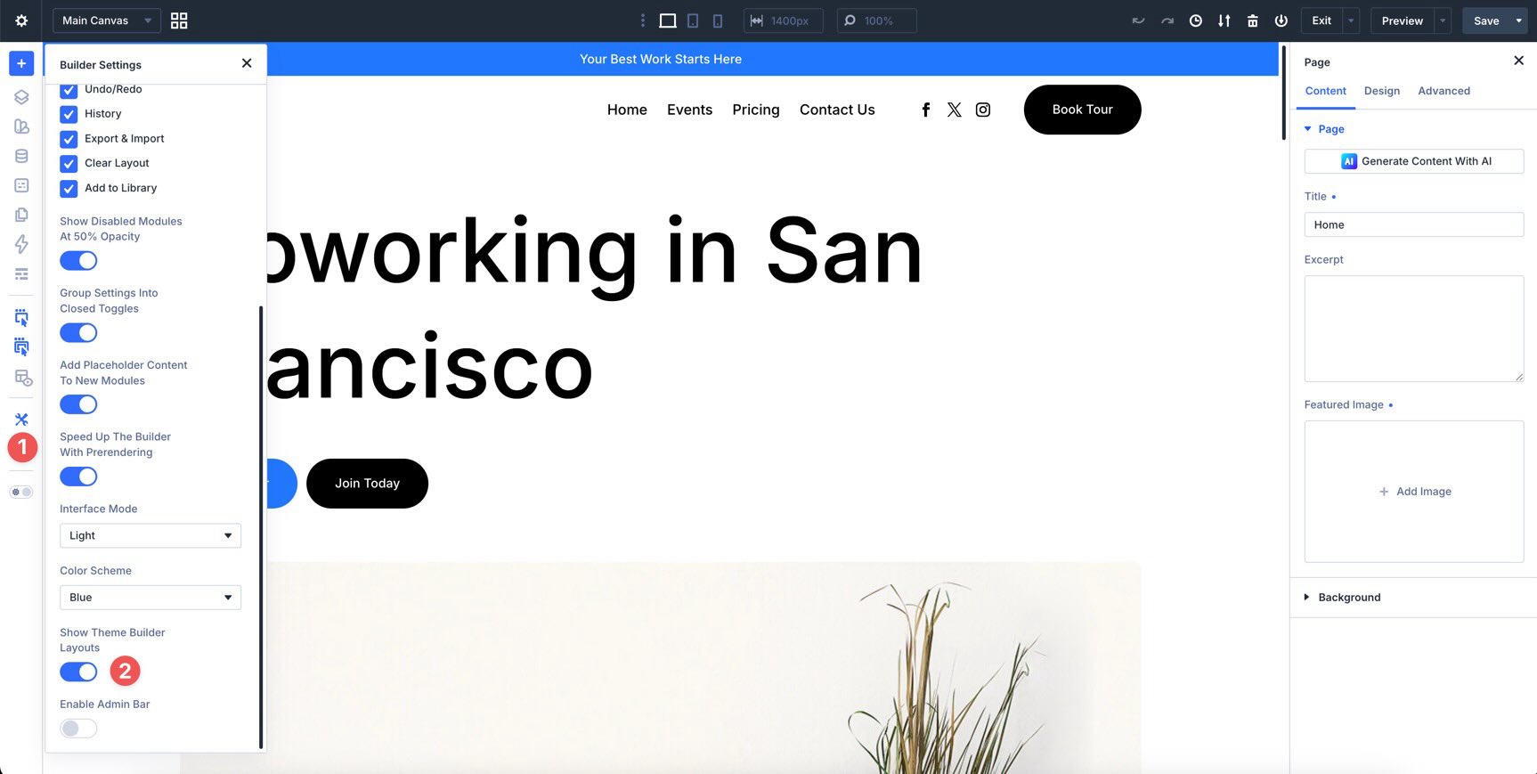 Editable Theme Builder areas in Divi 5