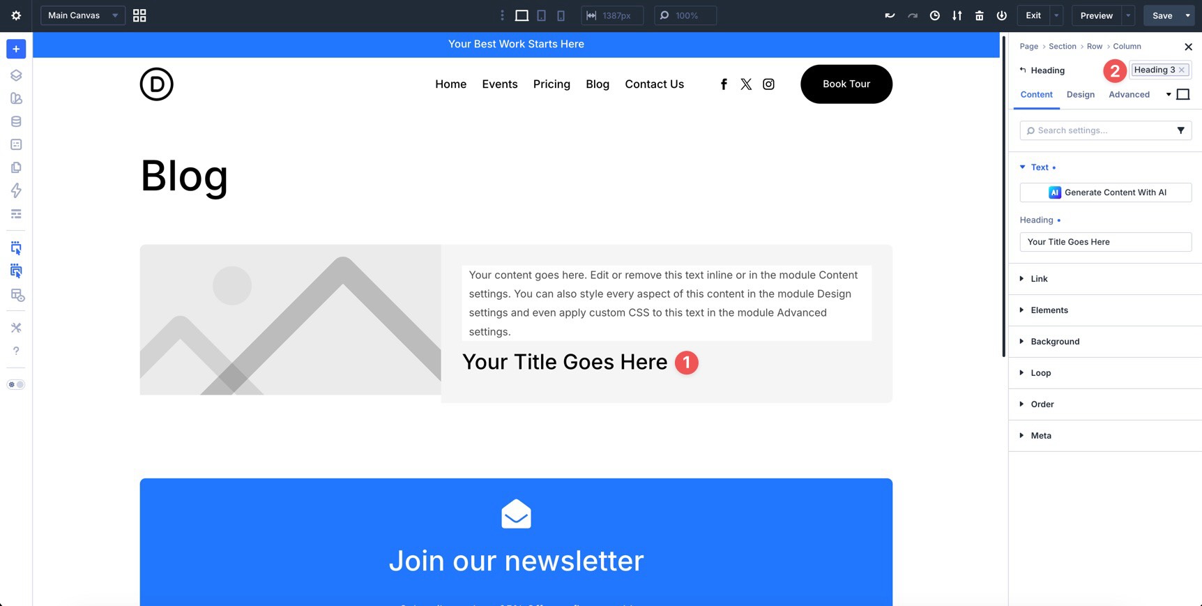 Apply a Heading preset in Divi 5