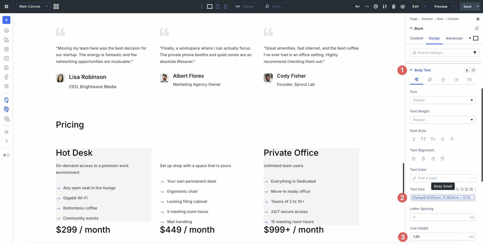 Small Text Option Group Preset in Divi 5