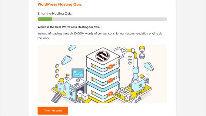 WPBeginner WordPress Hosting Quiz