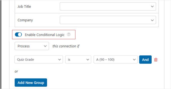 Using Conditional Logic in WPForms When Connecting to Email Providers