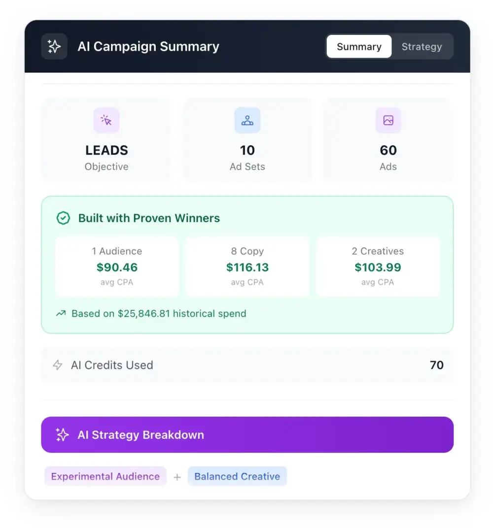 campaign optimization ai campaign summary dashboard from adsrellarai