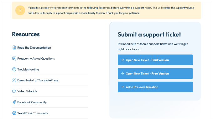 TranslatePress Support