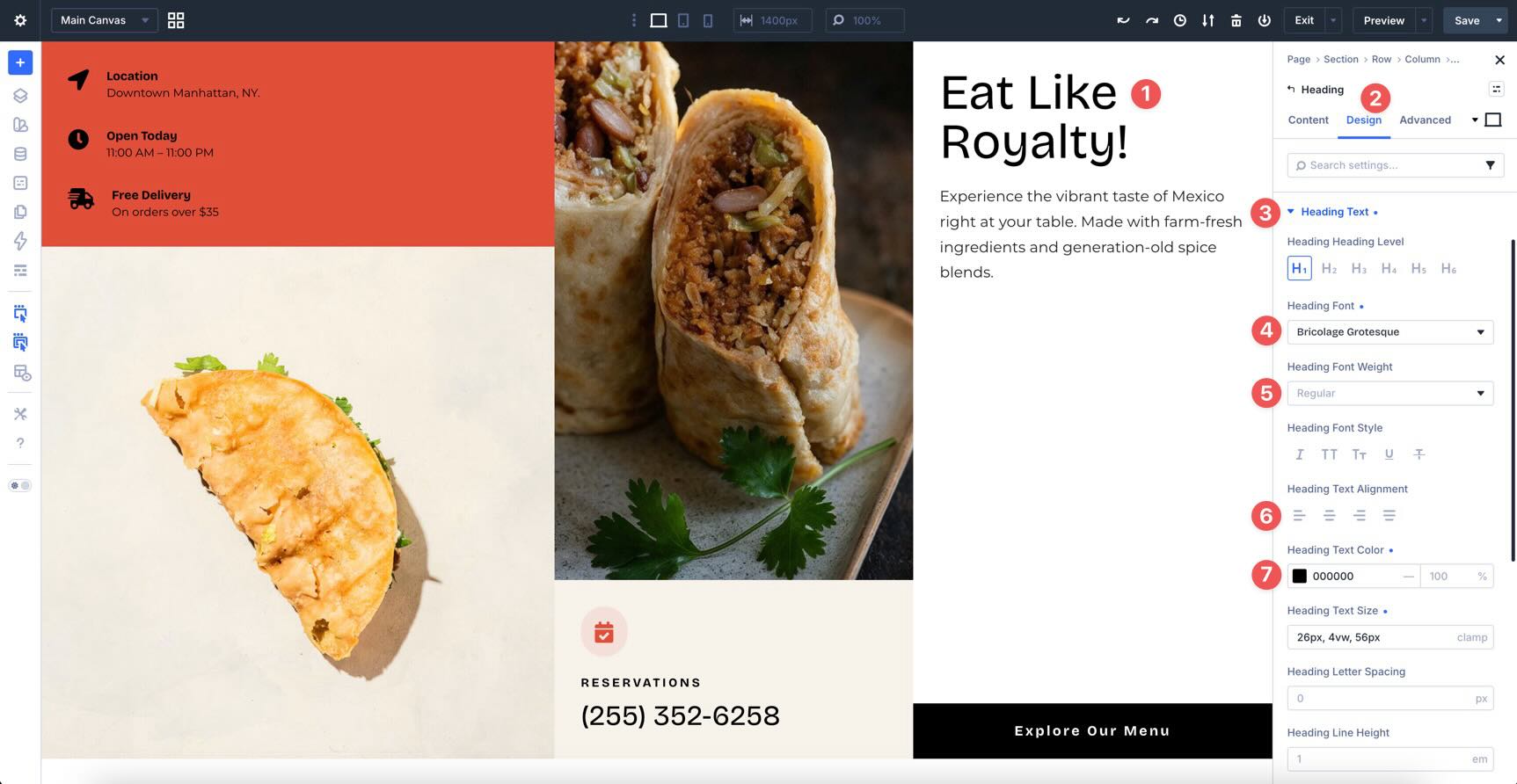 typography design settings