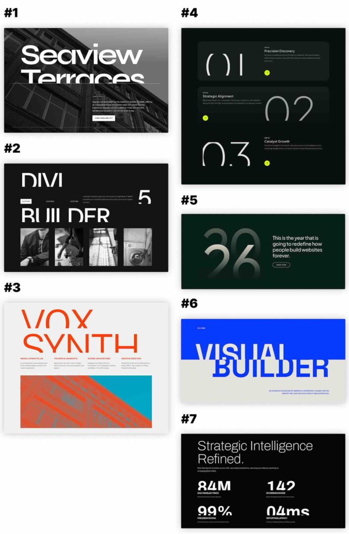 7 chopped text designs for Divi 5